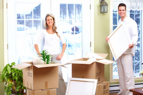 Household belongings being prepared for removals in Epsom