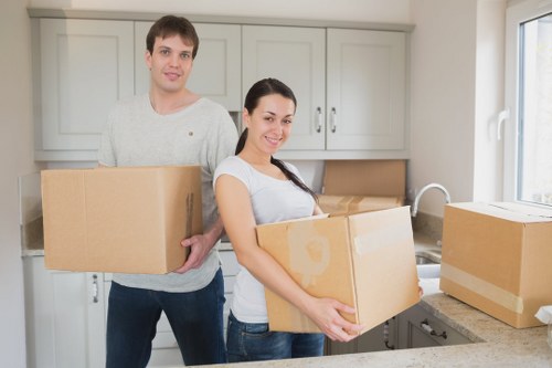 Local removals van prepared for furniture collection in Epsom